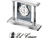 El Casco asztali óra üveg lappal, króm